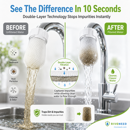 ⏰50%OFF⚡50K+ SOLD!💥Anti-Splash Kitchen Faucet Cotton Filter for Sediment & Rust Removal