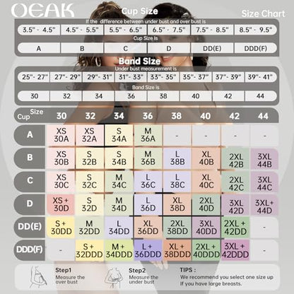 OEAK Womens Jelly Bras Wireless Deep V Bralette Comfy Push Up Tshirt Bras