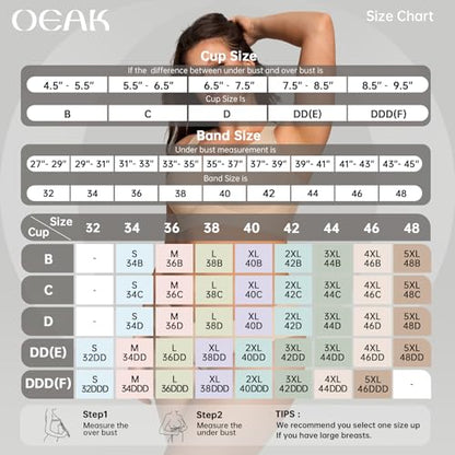 OEAK Womens Wireless Jelly Bras Plus Size Support Push Up Comfortable Bra