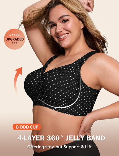 LetsJoli Jelly Bras for Women No Underwire Plus Size Push Up Supportive